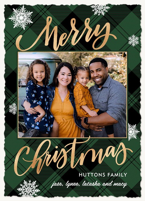 Plaid Flurry Personalized Holiday Cards