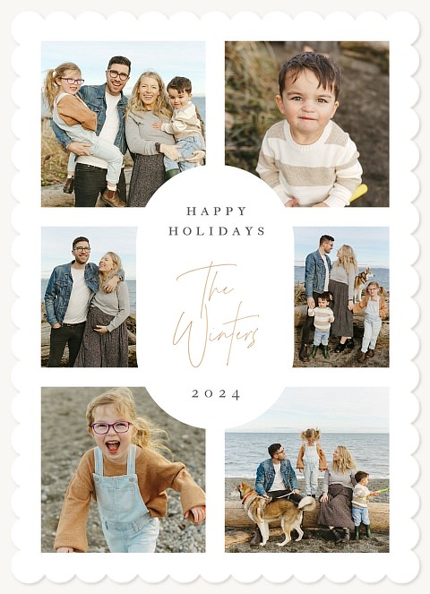 Rounded Grid Personalized Holiday Cards