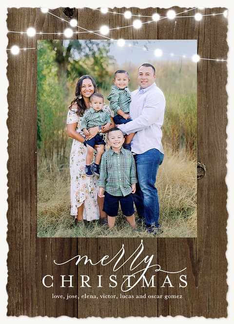 Rustic Lights Personalized Holiday Cards