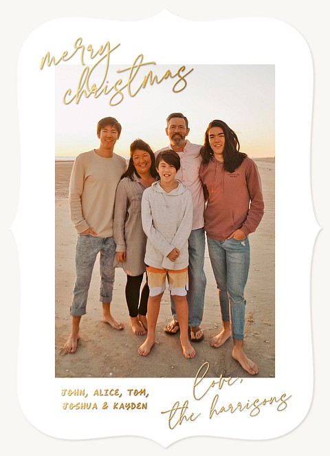 Shimmering Message Personalized Holiday Cards