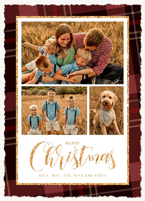Plaid Tilt Personalized Holiday Cards