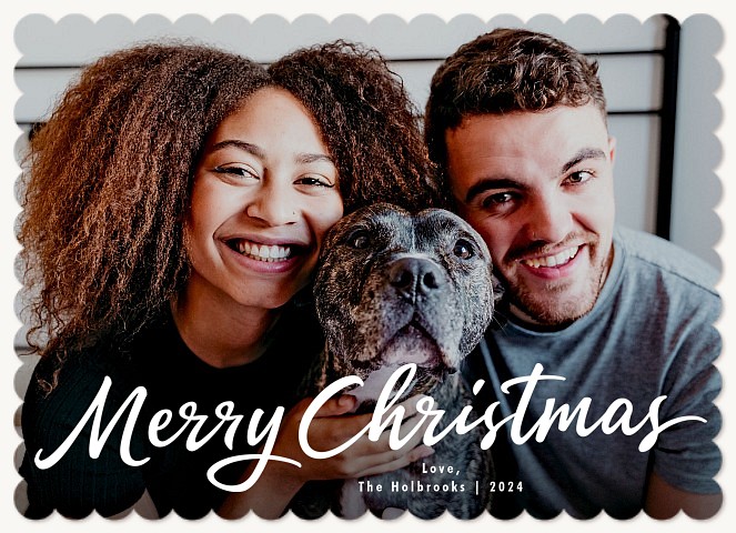 Casual Lettering Personalized Holiday Cards