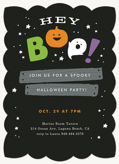 Hey Boo! Halloween Party Invitations