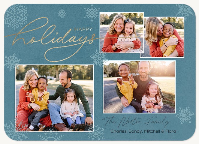 Serene Snowflakes Personalized Holiday Cards