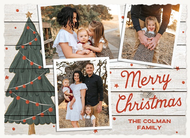 Rustic Yuletide Personalized Holiday Cards