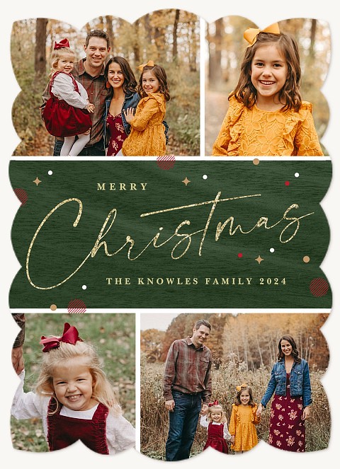 Festive Glitter Personalized Holiday Cards