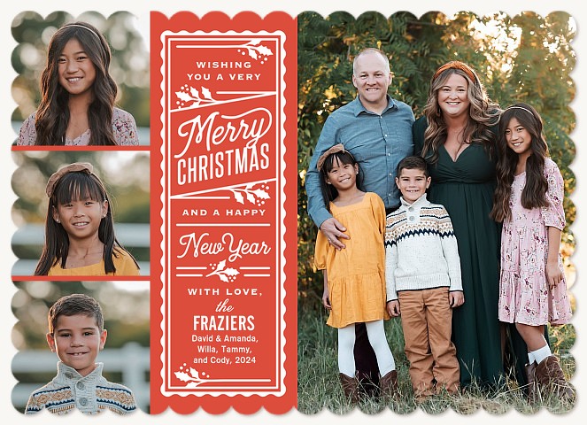 Merry Label Personalized Holiday Cards