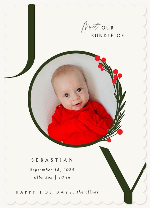 Bundle Of Joy Personalized Holiday Cards