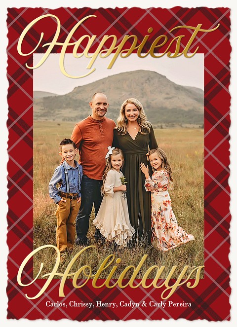 Classic Plaid Personalized Holiday Cards