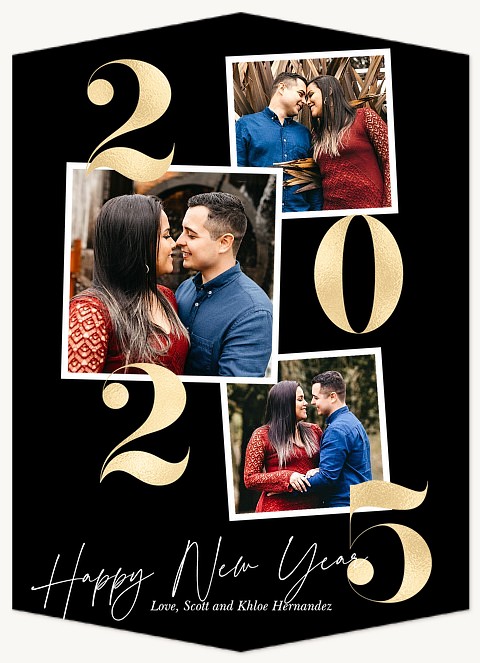 Golden Year Personalized Holiday Cards