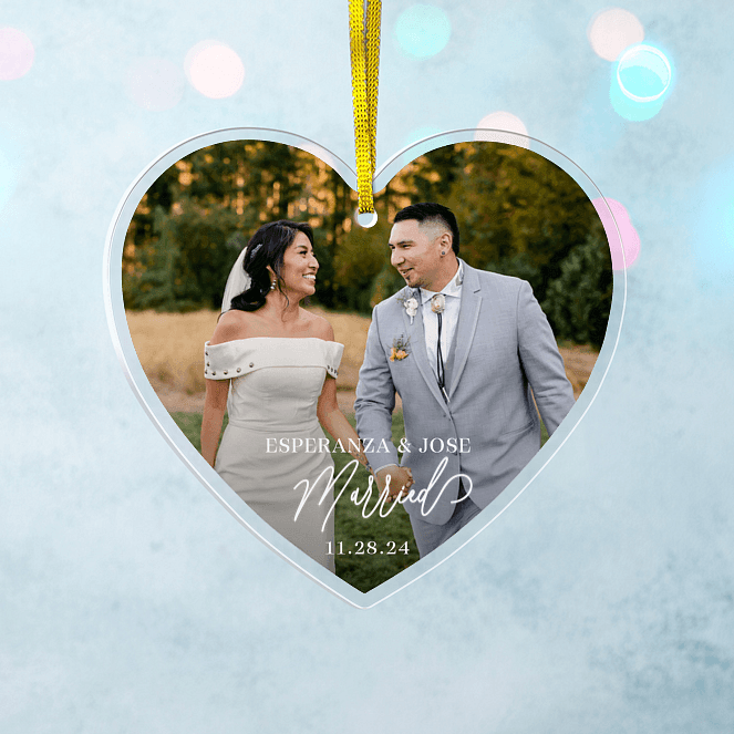 Married Heart Personalized Ornaments