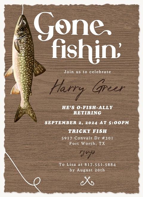 Gone Fishin' Invitations