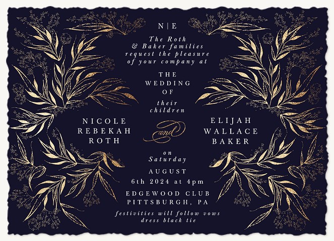 Luxe Leaves Wedding Invitations