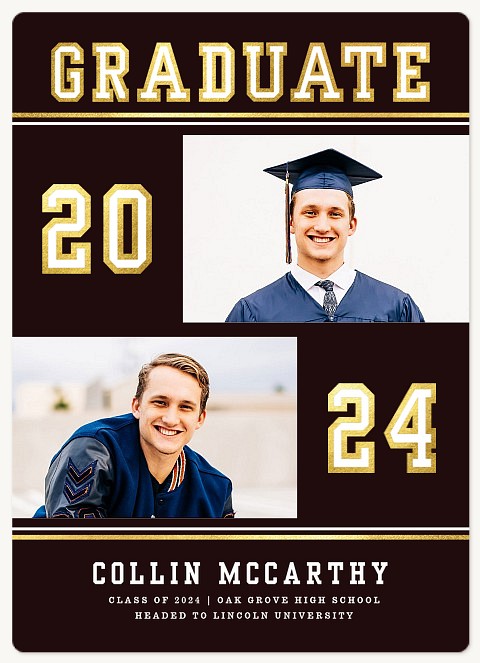 Athletic Stripes Graduation Cards