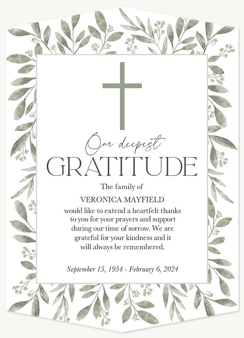 Our Deepest Gratitude Memorial & Sympathy Cards