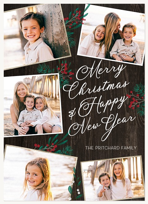Classic Evergreen Personalized Holiday Cards