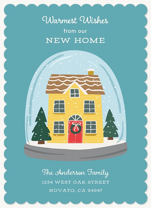Festive Snow Globe Personalized Holiday Cards