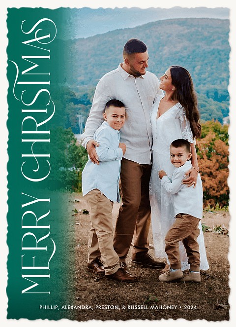 Vertical Wishes Personalized Holiday Cards