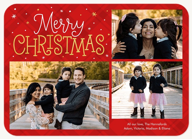Bright Plaid Personalized Holiday Cards