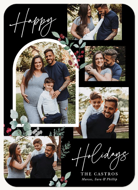 Holly Arch Personalized Holiday Cards