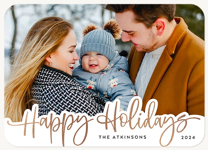 Festive Script Personalized Holiday Cards
