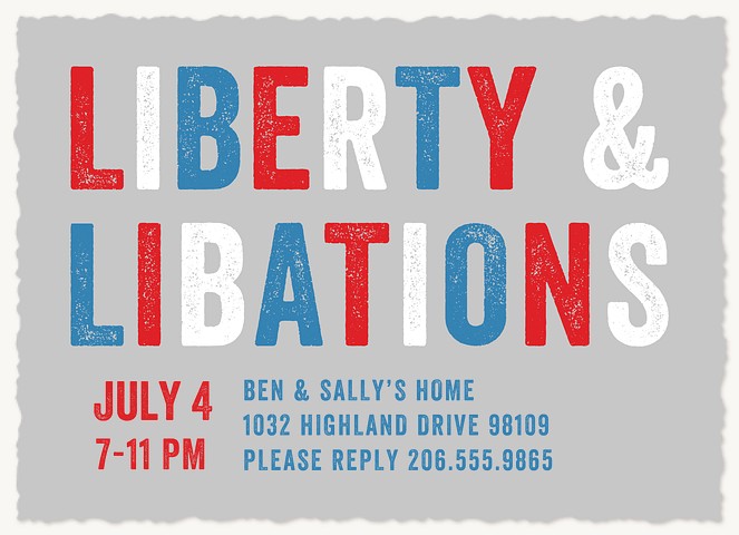 Liberty & Libations Summer Party Invitations