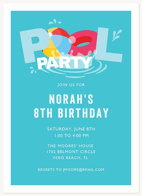 Splish Splash Kids Birthday Invitations