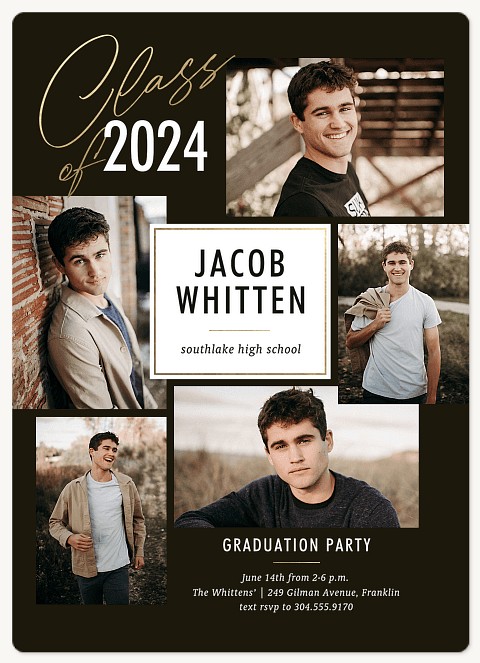 Classic Placard Graduation Invitations