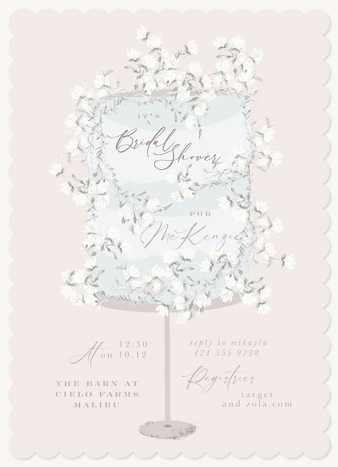 Hand-painted Cake Bridal Shower Invitations