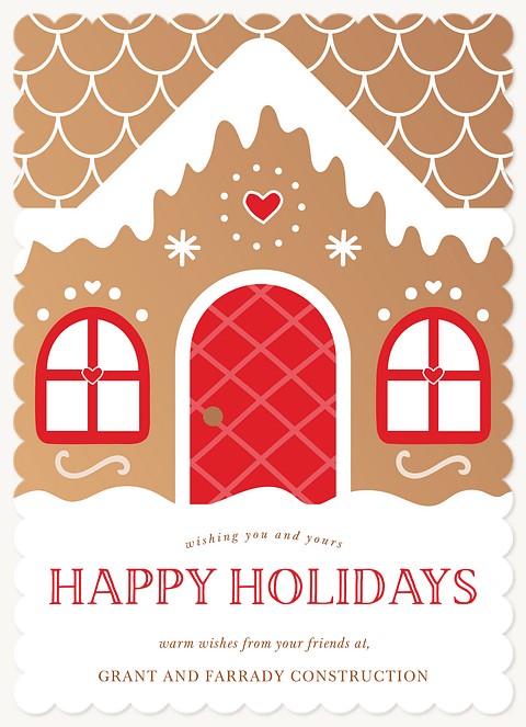 Gingerbread Home Business Holiday Cards