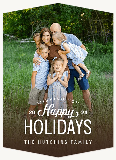 Rustic Gradient Photo Holiday Cards