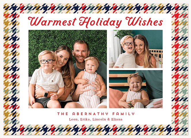 Houndstooth Frame Personalized Holiday Cards