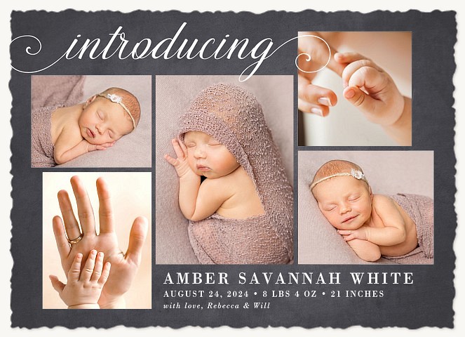 Loving Introduction Girl Baby Announcements