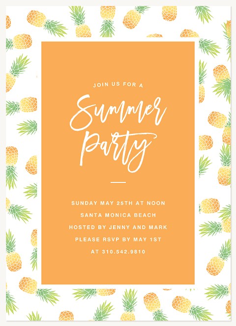 Pineapple Soirée Summer Party Invitations