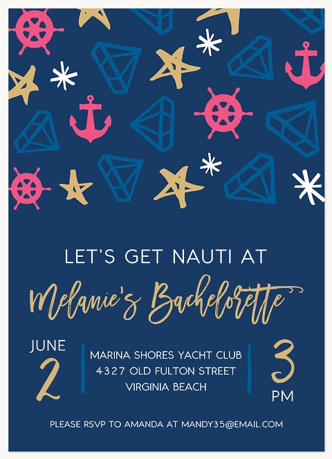 Let's Get Nauti  Party Invitations