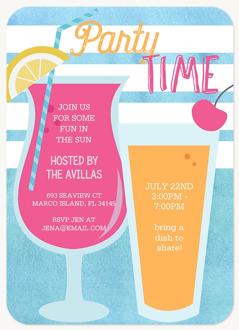 Summer Sippin' Summer Party Invitations