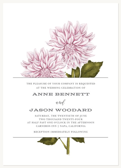 Dahlia Adornment Wedding Invitations