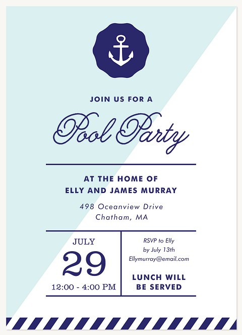 Anchors Aweigh Summer Party Invitations