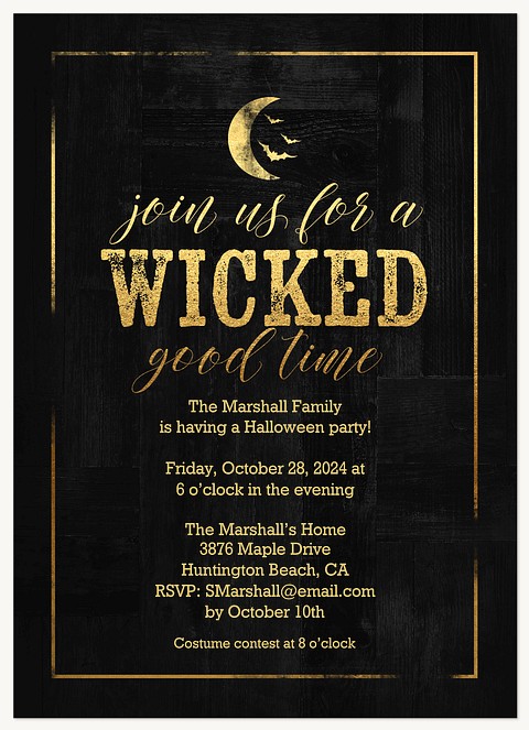 Wicked Good Time Halloween Party Invitations