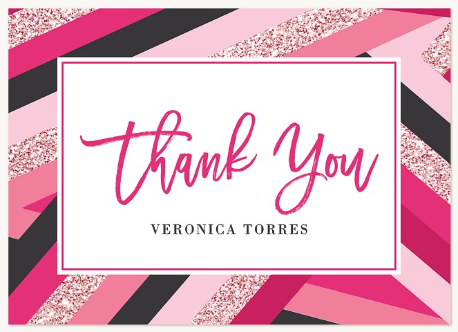 Sassy Stripes Quinceañera Thank You Cards