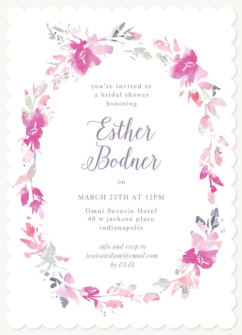 Watercolor Flora Bridal Shower Invitations