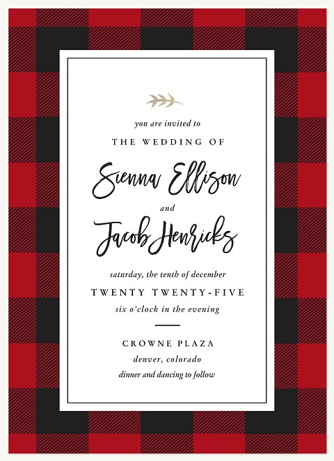 Buffalo Plaid | Wedding Invitations