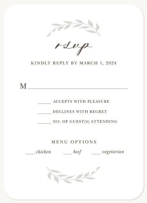 Natural Love Wedding RSVP Cards