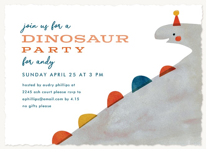Dino Scales Kids Birthday Invitations