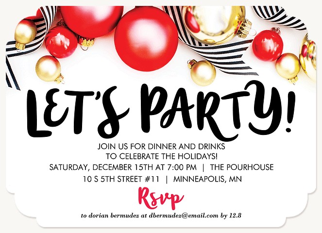 Let's Party Holiday Party Invitations