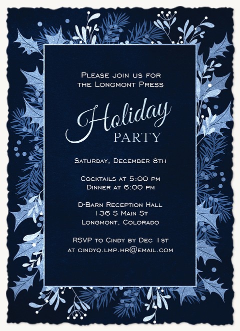 Moonlit Frost Holiday Party Invitations