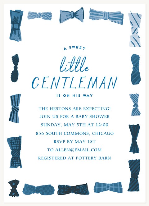 Bow Tie Party Baby Shower Invites