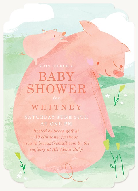 Little Piggy Baby Shower Invites