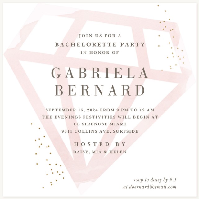 Sparkling Diamond Party Invitations