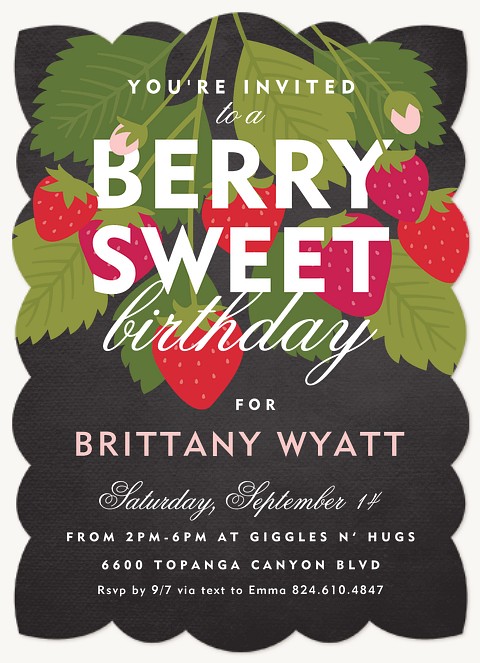 Berry Sweet Kids Birthday Invitations